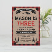 ルンバージャックをテーマにした誕生日パーティーの招待 招待状 (スタンド正面)