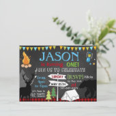 ルンバージャックキャンピング第1誕生日パーティーの招待 招待状 (スタンド正面)