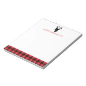 ルンバージャックレッドブラックバッファロープレイドメンズステーショナリー ノートパッド (回転)