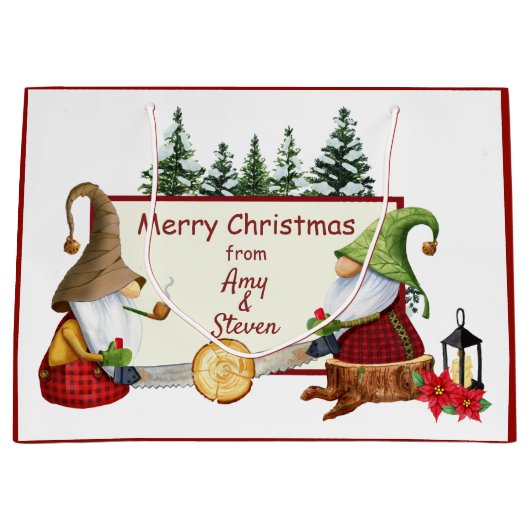 ルンバージャック格言ズクリスマス ラージペーパーバッグ (正面)