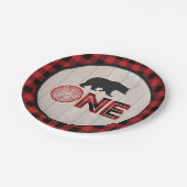 ルンバージャック1日紙プレート-ベアワンレッド ペーパープレート (アングル)