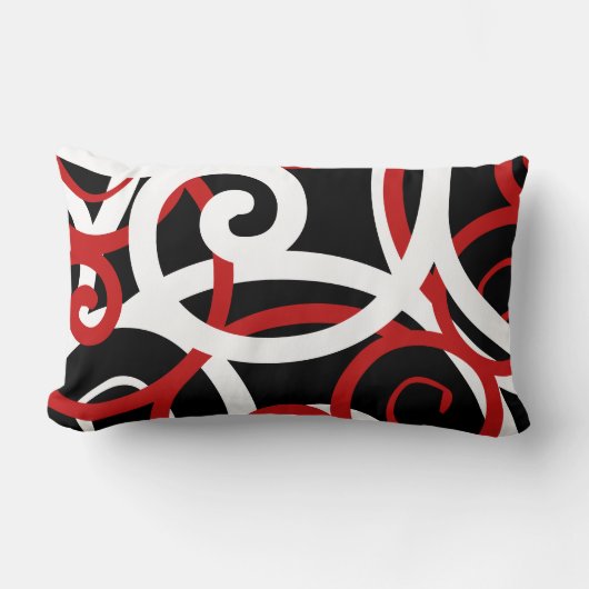 ルンバーホワイト&ブラックモダン抽象芸術デザイナーLumb ランバークッション (正面)