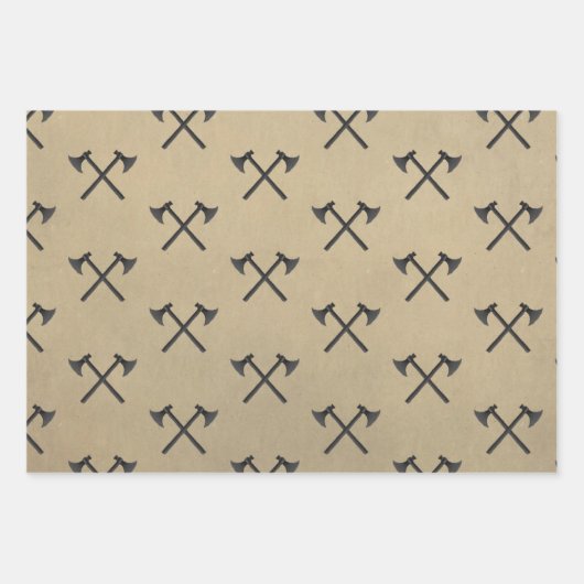 ルンバ素朴ジャックプレイド|クリスマスツリーと軸 ラッピングペーパーシート (正面3)