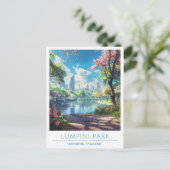 ルンピニパークバンコクタイランドヴィンテージトラベル ポストカード (スタンド正面)