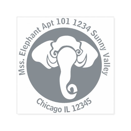 ルンピーエレファントリパブリック漫画差出人住所 セルフインキングスタンプ (デザイン)