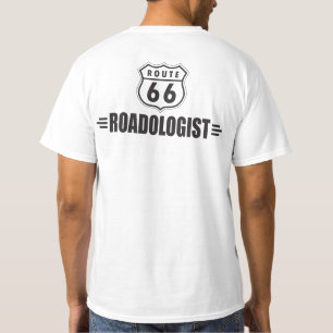 ルーおもしろいト66道路標識ロードロジスト Tシャツ