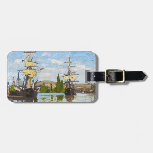 ルーアンクロード・モネでセーヌ河で航海する船 ラゲッジタグ (正面横)