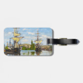 ルーアンクロード・モネでセーヌ河で航海する船 ラゲッジタグ (裏面横)