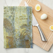 ルーアン大聖堂ウェストファサード日差しクロードモネ キッチンタオル (四つ折り)