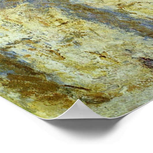 ルーアン大聖堂ウェストファサード日差しクロードモネ ポスター (角)