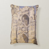 ルーアン大聖堂調和ブルー金ゴールドバイクロードモネ アクセントクッション (裏面(縦))