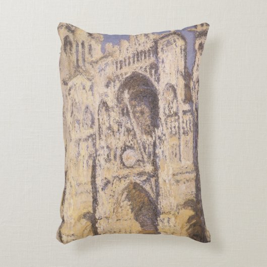ルーアン大聖堂調和ブルー金ゴールドバイクロードモネ アクセントクッション (正面(垂直))