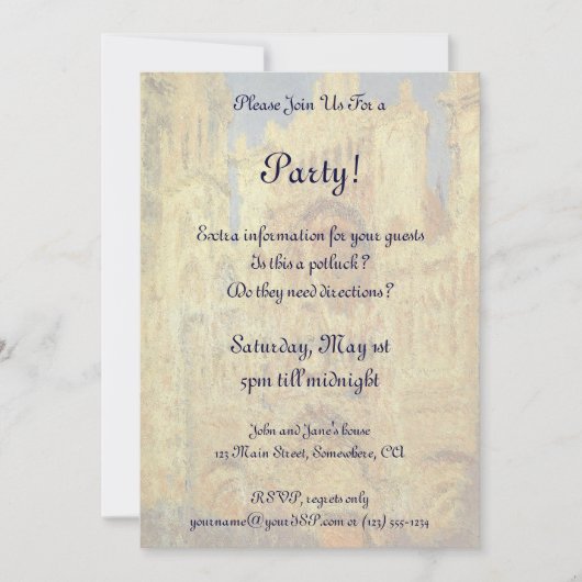 ルーアン大聖堂、サンセットバイクロードモネ 招待状 (正面)