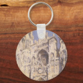 ルーアン大聖堂、調和ブルー金ゴールドバイクロードモネ キーホルダー (正面)