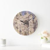 ルーアン大聖堂、調和ブルー金ゴールドバイクロードモネ ラージ壁時計 (ホーム)