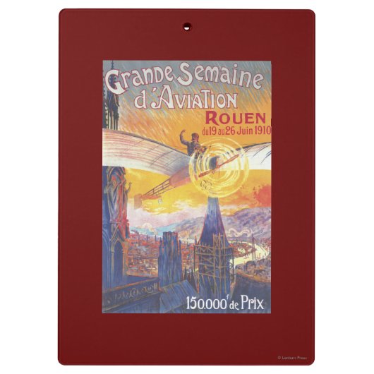 ルーアン、フランス-パイロットおよび飛行機 クリップボード (裏面)