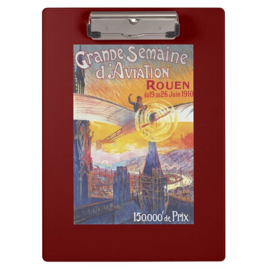 ルーアン、フランス-パイロットおよび飛行機 クリップボード (正面)
