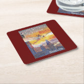 ルーアン、フランス-パイロットおよび飛行機 スクエアペーパーコースター (アングル)