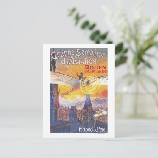 ルーアン,フランス – パイロットと飛行機 ポストカード (スタンド正面)