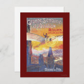 ルーアン，フランス – パイロットと飛行機 ポストカード (正面/裏面)