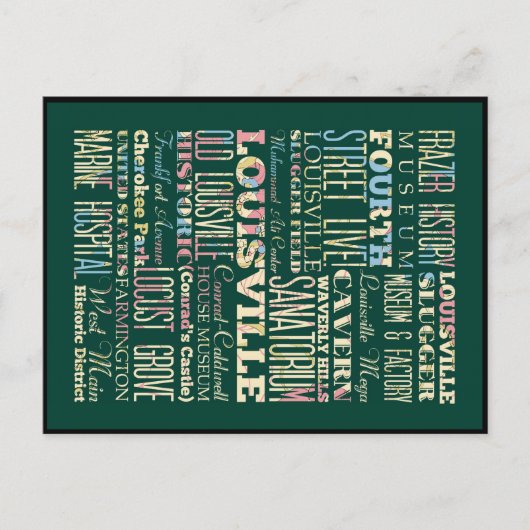 ルーイスビル、ケンタッキーの有名な場所 ポストカード (正面)