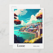 ルーイングランドアートヴィンテージトラベルイラストレーション ポストカード (正面/裏面)