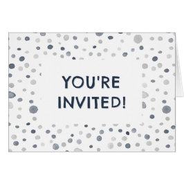 ルーカス コンフェッティ ウォーターカラー ドット 誕生日招待状