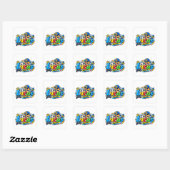 ルーカス ステイ クール かわいい 子犬 パーソナライズ ステッカー (シート)