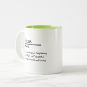 ルーカス、男のパーソナライズされた子の名前定義 ツートーンマグカップ (正面左)