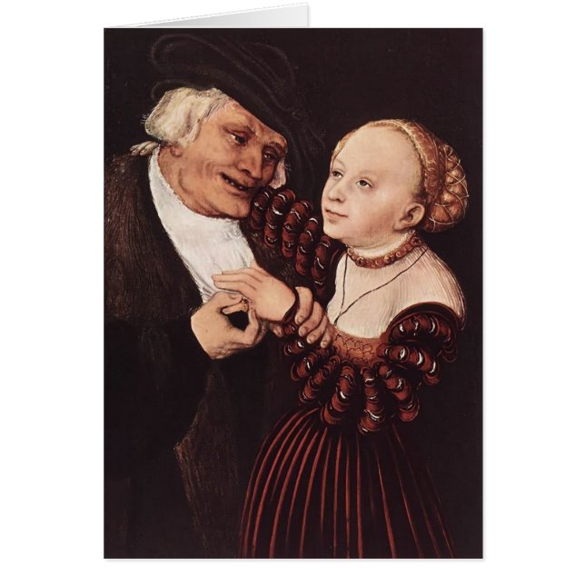 ルーカスCranach著老人そして若い女性年長者 (正面)