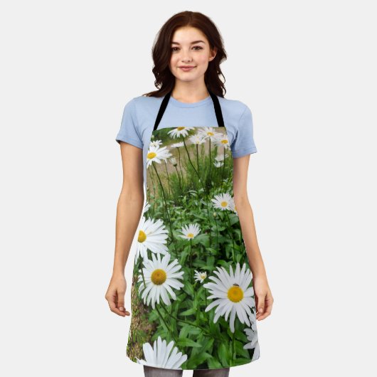 ルーカンセム開花ズオールオーバープリントエプロン エプロン (着用した状態)