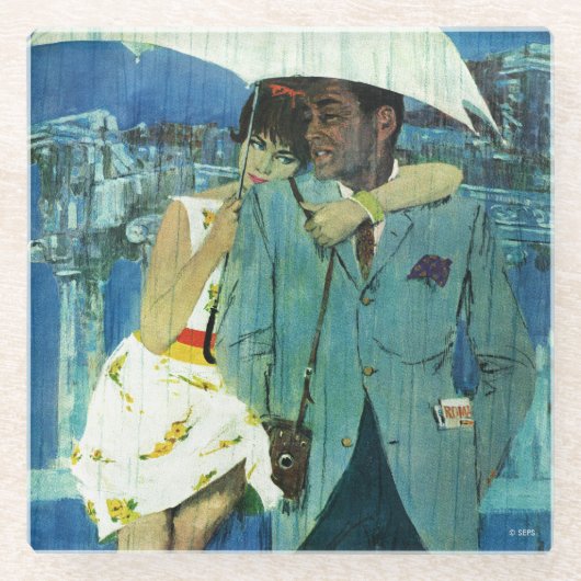 ルーカ来スに恋しく思愛する ガラスコースター (正面)