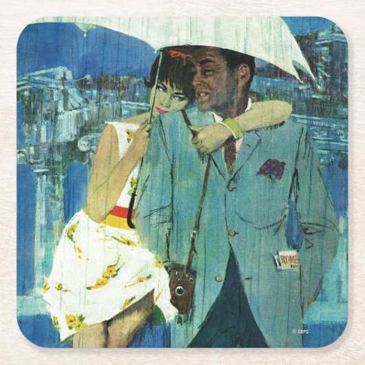 ルーカ来スに恋しく思愛する スクエアペーパーコースター (正面)