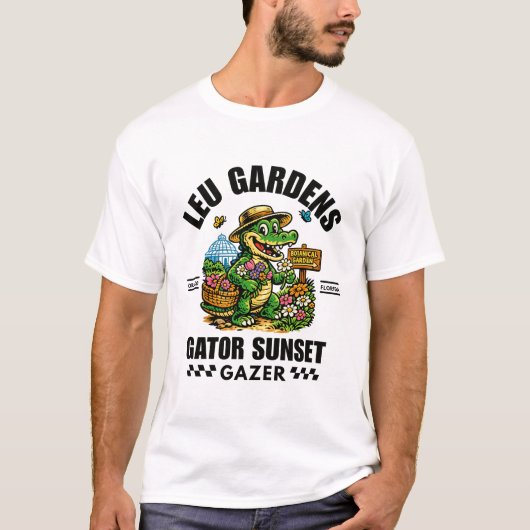 ルーガーデンズのワニと夕日 Tシャツ (正面)