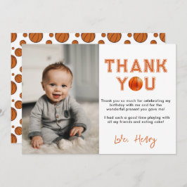 ルーキーの年 1歳の誕生日 バスケットボール サンキューカード