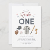 ルーキーの1歳の誕生日 - 1つの招待状 招待状 (正面)