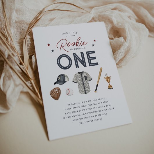 ルーキーの1歳の誕生日 - 1つの招待状 招待状