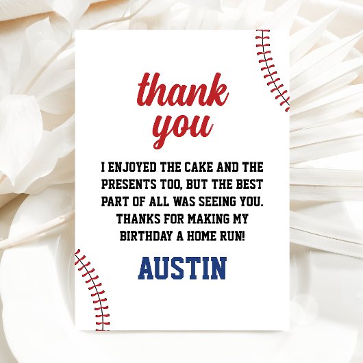 ルーキーイヤーベースボールボーイ誕生日 サンキューカード
