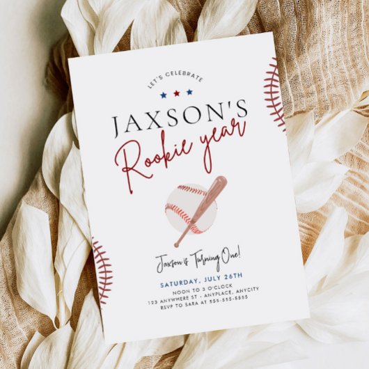 ルーキーイヤー初誕生日招待状野球 招待状