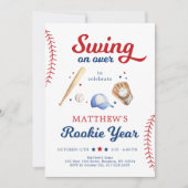 ルーキーイヤー野球初誕生日 招待状 (正面)