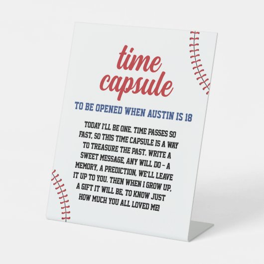 ルーキーイヤー野球第1回バースデータイムカプセル 台座サイン (正面)