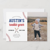 ルーキーイヤー野球第1期バースデーフォト招待状 招待状 (正面)