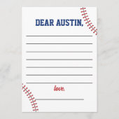 ルーキーイヤー野球誕生日タイムカプセルカード 招待状 (正面)