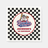 ルーキーオブザイヤーパーソナライズされた野球誕生日 スタンダードカクテルナプキン (正面)