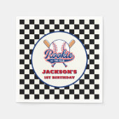 ルーキーオブザイヤーパーソナライズされた野球誕生日 スタンダードカクテルナプキン (正面)