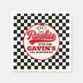 ルーキーオブザイヤーパーソナライズされた野球誕生日 スタンダードカクテルナプキン