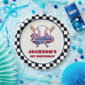 ルーキーオブザイヤーパーソナライズされた野球誕生日 ペーパープレート (パーティー)