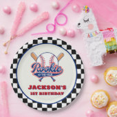 ルーキーオブザイヤーパーソナライズされた野球誕生日 ペーパープレート (パーティー)