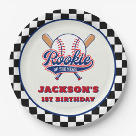 ルーキーオブザイヤーパーソナライズされた野球誕生日 ペーパープレート