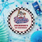 ルーキーオブザイヤーパーソナライズされた野球誕生日 ペーパープレート (パーティー)